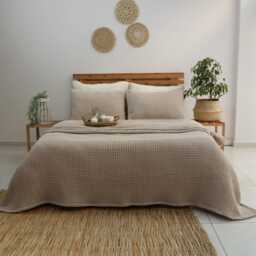 Lightweight Waffle Blanket, Ultra Soft Queen Or King Size Bedspread, Minimalist Bed Throw - thumbnail 2