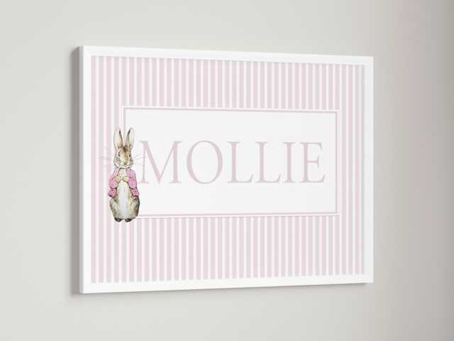Personalised Peter Flopsy Rabbit Baby Boy Girl Bunny Print Unframed Gift New - image 1