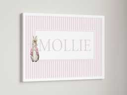 Personalised Peter Flopsy Rabbit Baby Boy Girl Bunny Print Unframed Gift New - thumbnail 1