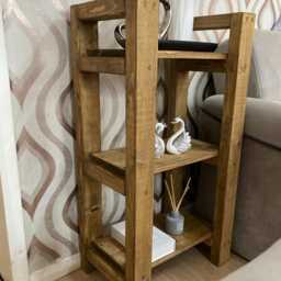 3 Tier Natural Wooden Shelf Unit, Multifunctional Bookcase Storage, - Bathroom, Livingroom, Bedroom, Kitchen & Office - thumbnail 2