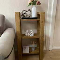 3 Tier Natural Wooden Shelf Unit, Multifunctional Bookcase Storage, - Bathroom, Livingroom, Bedroom, Kitchen & Office - thumbnail 3