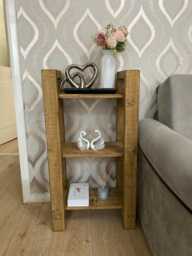 3 Tier Natural Wooden Shelf Unit, Multifunctional Bookcase Storage, - Bathroom, Livingroom, Bedroom, Kitchen & Office - thumbnail 1