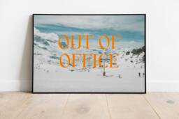 Out Of Office Print - Trendy Prints Retro Print Vintage Travel Skiing Winter A4 - thumbnail 1