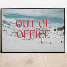 Out Of Office Print - Trendy Prints Retro Print Vintage Travel Skiing Winter A4 - thumbnail 2