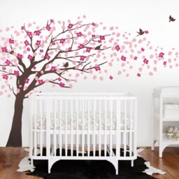 Cherry Blossom Tree Wall Decal Nursery Decoration, Elegant Design - thumbnail 3
