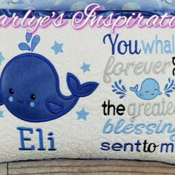 Whale Applique Designs - 5x7 Design Digital Design Only Sea Animal Embroidery Pillow Baby - thumbnail 2