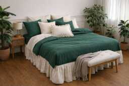 100% Linen Organic Natural Bedding Set - 2 Pillowcases & Duvet Cover Bedding in Various Colours Full, Twin King Size Queen