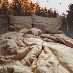 100% Linen Organic Natural Bedding Set - 2 Pillowcases & Duvet Cover Bedding in Various Colours Full, Twin King Size Queen - thumbnail 4