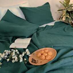 100% Linen Organic Natural Bedding Set - 2 Pillowcases & Duvet Cover Bedding in Various Colours Full, Twin King Size Queen - thumbnail 3