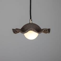 Rivale Pendant Light With Wavy Ceramic Shade Black Clay 8.25 Ip20 - thumbnail 2