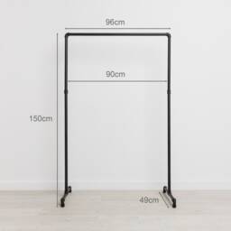 Clothes Rack Industrial Paula Black - Walk-In Wardrobe Freestanding Design Ready To Assemble - thumbnail 2