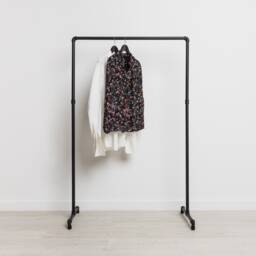 Clothes Rack Industrial Paula Black - Walk-In Wardrobe Freestanding Design Ready To Assemble