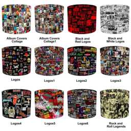Heavy Rock Groups Bands Music Collage Drum Lampshades For Ceiling Pendant Light Shades Or Bedside, Table Lamp Shades - thumbnail 1