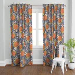 Tropical Fruit Curtain Panel - Folk Art Citrus Ethnic Nature Food Floral Custom African Oranges 24 By Helenpdesigns - thumbnail 2