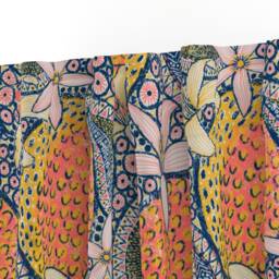 Tropical Fruit Curtain Panel - Folk Art Citrus Ethnic Nature Food Floral Custom African Oranges 24 By Helenpdesigns - thumbnail 3