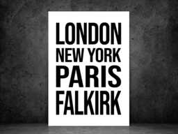 Falkirk Iconic Bold Town Scotland Print Poster - Fife Gift Bespoke A5 A4 A3 Framed Or Unframed - thumbnail 1