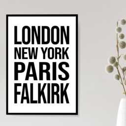 Falkirk Iconic Bold Town Scotland Print Poster - Fife Gift Bespoke A5 A4 A3 Framed Or Unframed - thumbnail 2