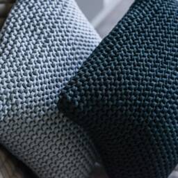 Knitted Gray Throw Pillow Cover Chunky Crochet Cushion Baby Couch Cushion Chair Sofa Daybed - thumbnail 3