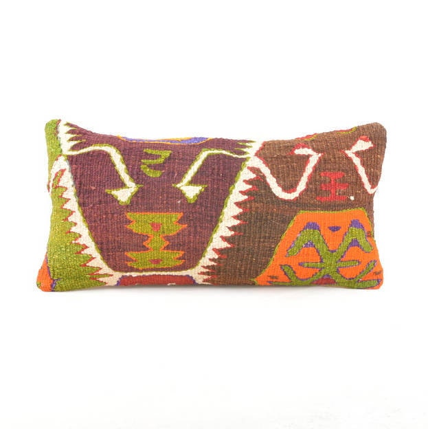 Kilim Lumbar Pillow 24x12 Inch , Kilim Cover, Home Decor, Decorative Throw - image 1