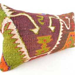 Kilim Lumbar Pillow 24x12 Inch , Kilim Cover, Home Decor, Decorative Throw - thumbnail 2