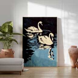 Swan Lake Art Deco Poster - Minimalist Bird Print - thumbnail 4