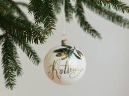 Gold Foil Personalized Glass Christmas Ornaments - thumbnail 1