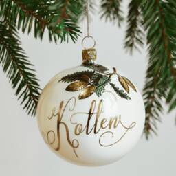 Gold Foil Personalized Glass Christmas Ornaments - thumbnail 4