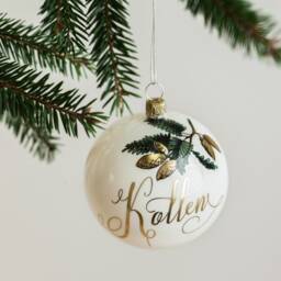 Gold Foil Personalized Glass Christmas Ornaments - thumbnail 3