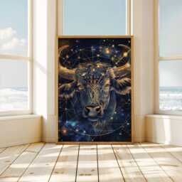 Taurus Zodiac Astrology Art Print - Earth Star Sign April Birthday May Birthday Poster Season - thumbnail 3