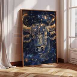 Taurus Zodiac Astrology Art Print - Earth Star Sign April Birthday May Birthday Poster Season - thumbnail 1