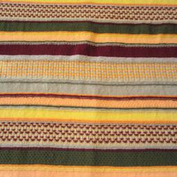 Hand Knitted Stripes Afghancolorful Knitting Blanket - thumbnail 3