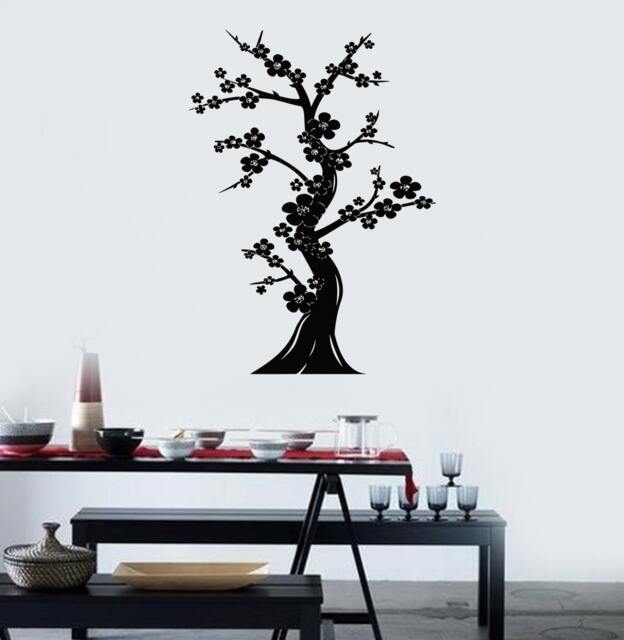 Wall Vinyl Decal Bonsai Tree Japanese Asian Modern Nature Decor - #2401Dn - image 1