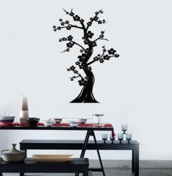 Wall Vinyl Decal Bonsai Tree Japanese Asian Modern Nature Decor - #2401Dn - thumbnail 1