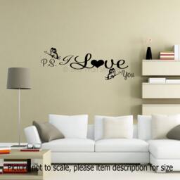 P.s. I Love You - Wall Stickers Inspirational Quote Bedroom Art Decor Vinyl Decals - thumbnail 2