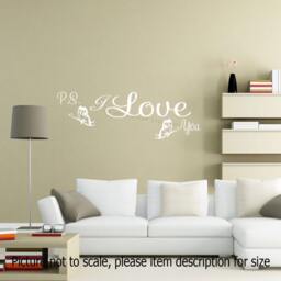 P.s. I Love You - Wall Stickers Inspirational Quote Bedroom Art Decor Vinyl Decals - thumbnail 3