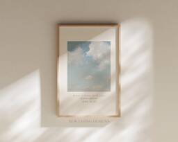 John 1427 Cloud Peace Poster, Printed & Shipped, Modern Scripture Decor, Bible Verse Prints, Christian Home Faith, Calming - thumbnail 1