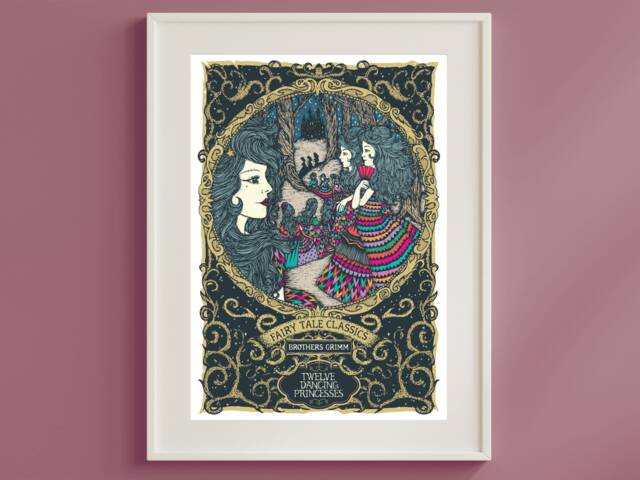 Twelve Dancing Princesses - Fairy Tale Print Grimms Tales Poster Book Lovers Gift Children's Nursery For Children - image 1