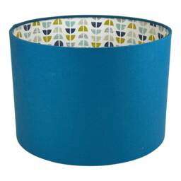 Blue Cotton Lampshade With Abstract Interior, Handmade Lampshades, Table Ceiling Lamp Shades, Shade - thumbnail 2