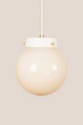 Gaja Vintage Pendant Light Mcm Hanging Handcrafted Glass Lamp Retro Ceiling Fixture Yugoslavia Gold Brass - thumbnail 1