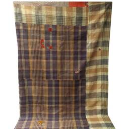 Vintage Handmade Kantha Quilt Indian Cotton Sari Bedspread - thumbnail 3
