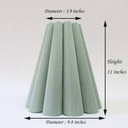 Handmade Aquamarine Fabric Lampshade Scallop Pleated Acrylic Shade - thumbnail 2