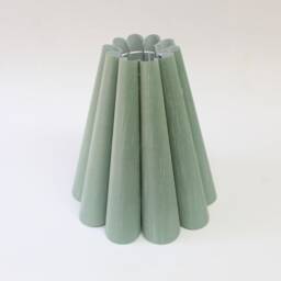 Handmade Aquamarine Fabric Lampshade Scallop Pleated Acrylic Shade - thumbnail 3