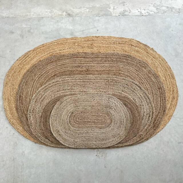 Oval Shaped 100% Jute Rugs in 6 Sizes - image 1