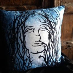 Gothic Skull Cushion Home Decor, Lost in The Woods Skull Pillow - thumbnail 3