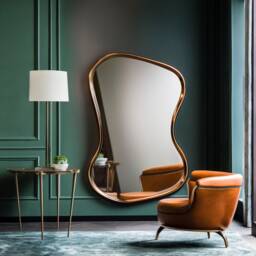 Asymmetrical Gold Frame Mirror Modern Home Decor, Irregular Bathroom & Vanity Mirror - thumbnail 3