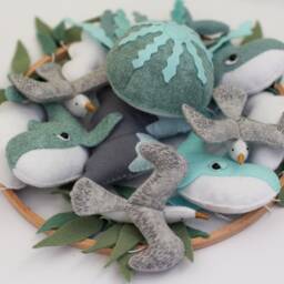 Ocean Baby Mobile With Whale, Jellyfish, Seagull - thumbnail 2