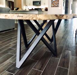 Modern Table Base, Pedestal, Dining Metal Base Powder Coated Height Vivo 60.30 - thumbnail 1