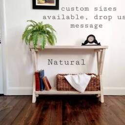Farmhouse Console Table, Rustic X Leg Entryway Reclaimed Wood Hallway Shoe Storage, Organisation - thumbnail 3