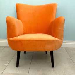 Velvet Furniture Armchair, Colourful Cocktail Chair, Reading Bar & Lounge Seats - thumbnail 2