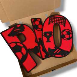 Wooden Football Name Sign - Letters Personalised Plaque Custom Decor Theme Soccer Wall Art - thumbnail 2